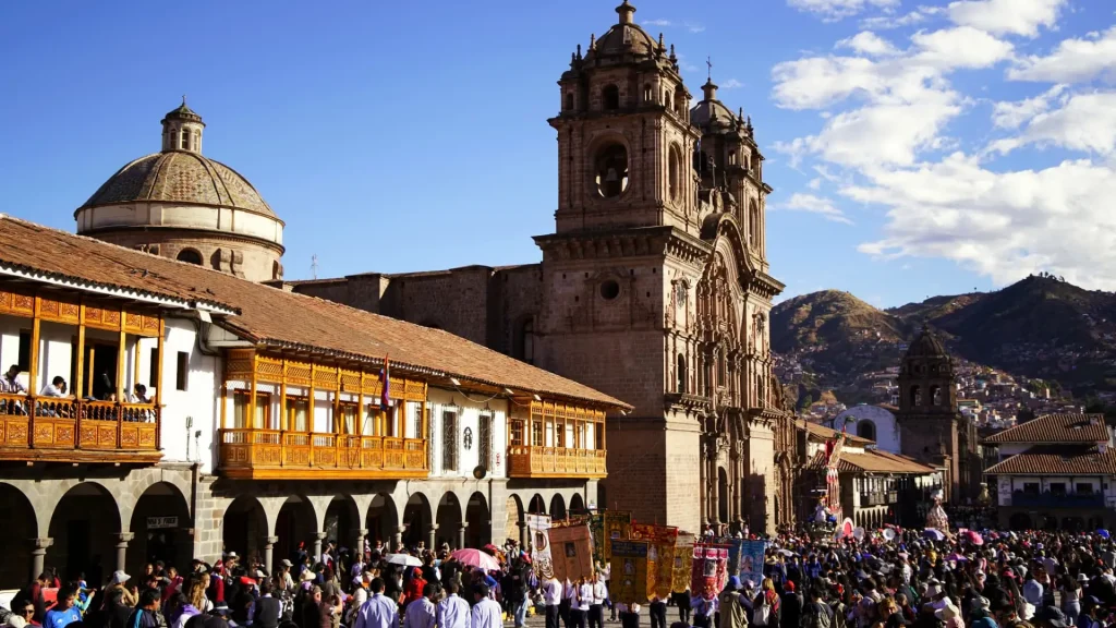 Cusco's Plaza de Armas during a celebration