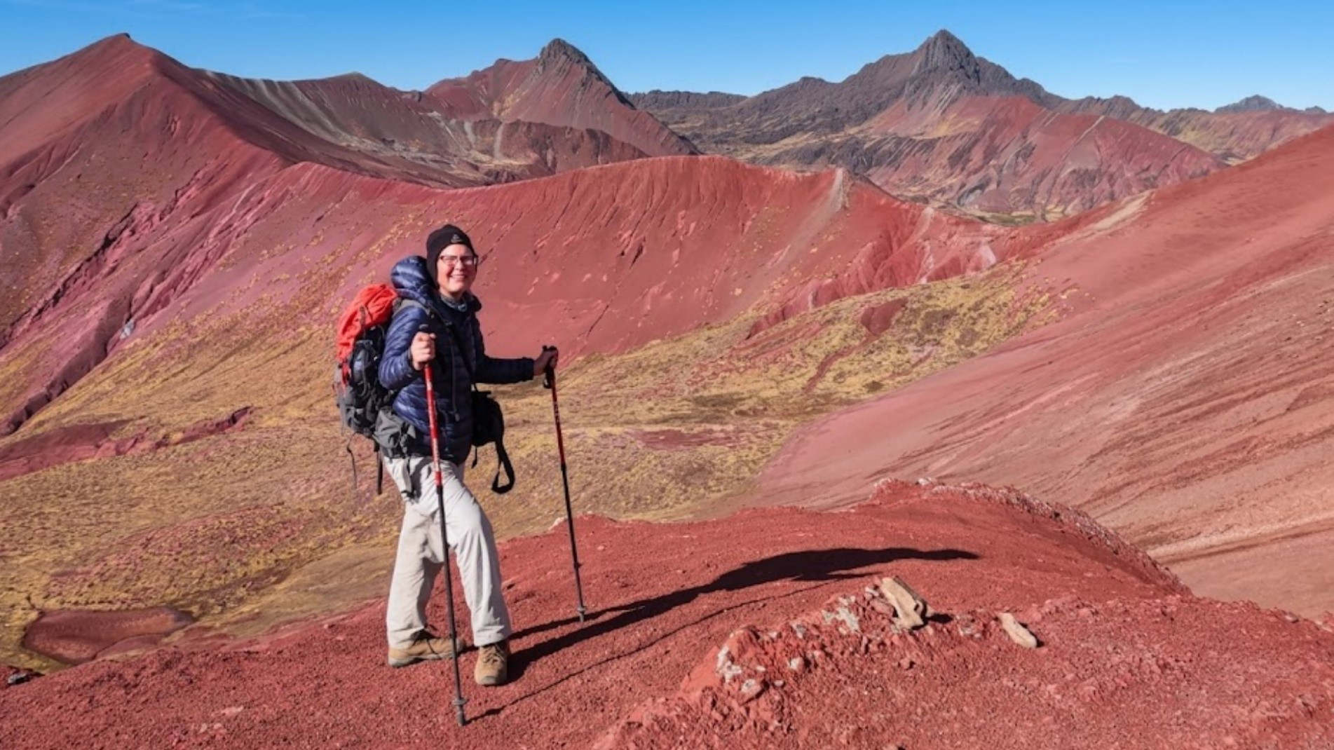Incredible views of the clay mountains on a Red Valley Peru tour