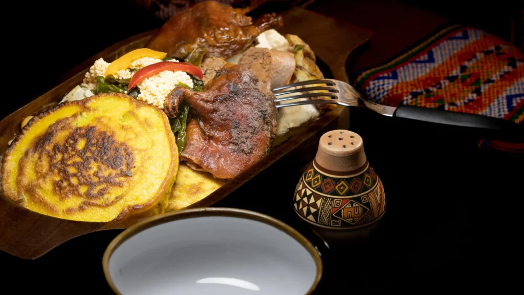 Traditional Peruvian food known as Pachamanca.