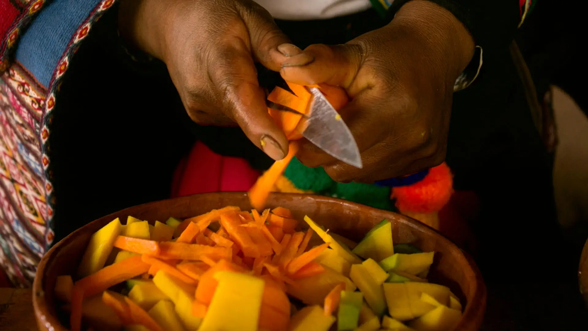 Traditional preparation of pachamanca