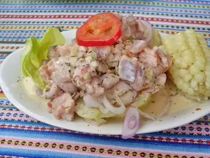 ceviche dish, a typical preparation of Peruvian cuisine.