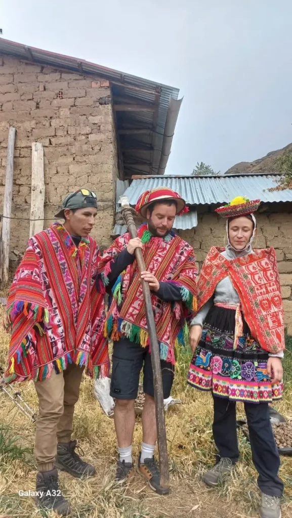 people wearing traditional ponchos and hats