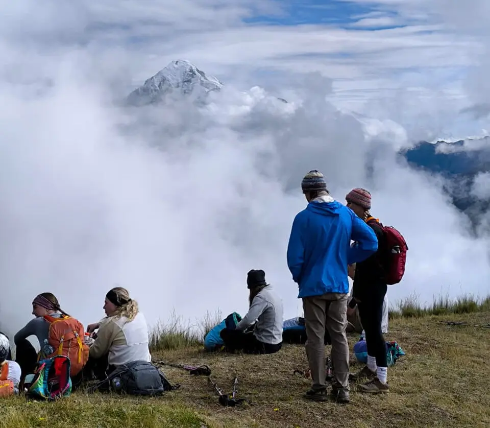 trekking hike in the Peruvian Andes